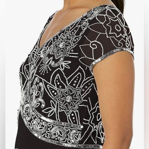 J Kara Women's Cap V-Neck Beaded Dress
formal empire waist dress gown 22